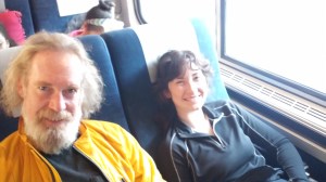The first two thru-hikers I met, traveling on the train to Atlanta