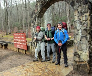 The boys arriving at Amicalola