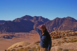 Hevs pointing out the highest peak in Jordan