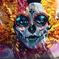 skeleton street art